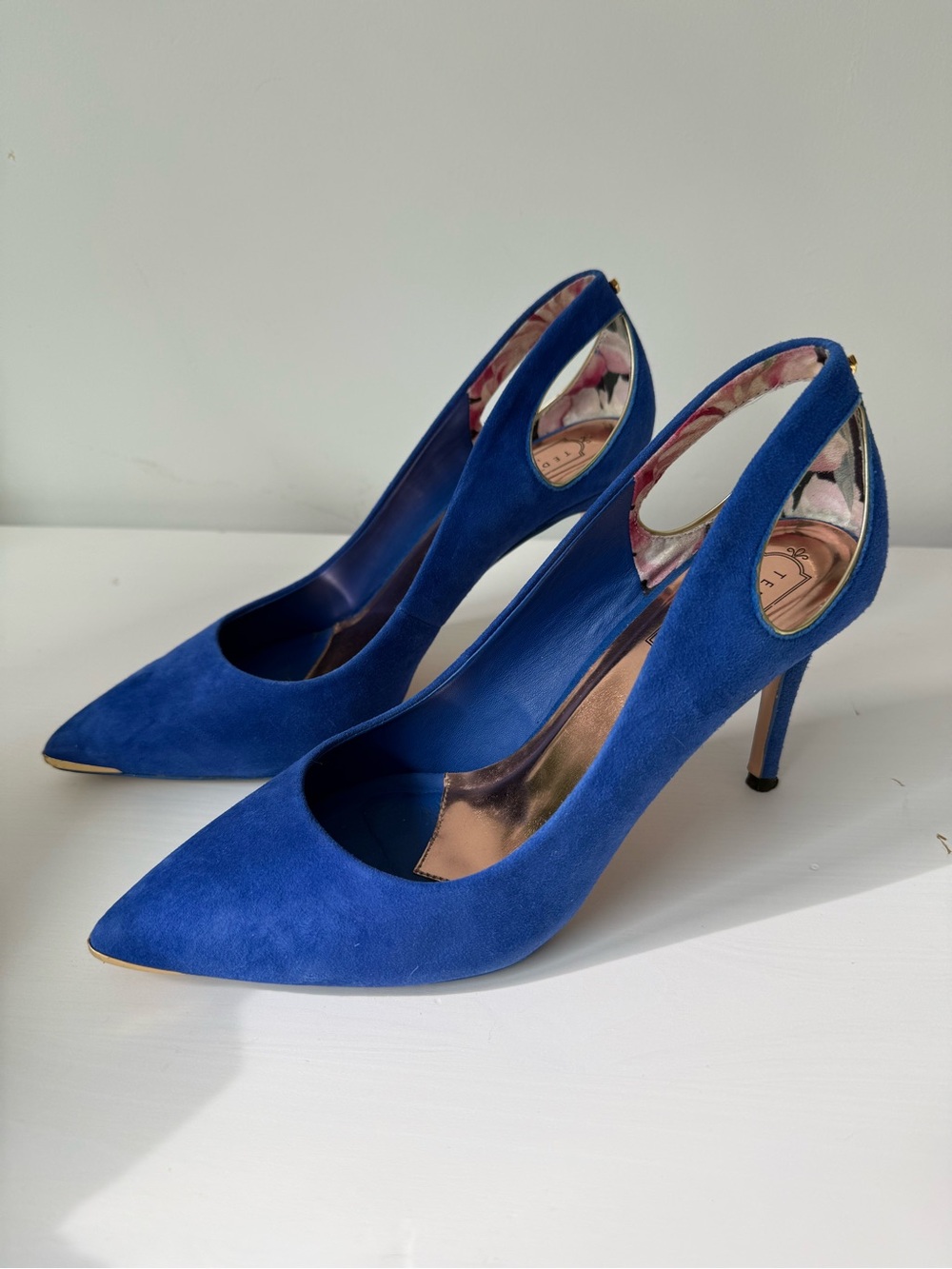 Ted Baker Jesamin Royal Blue Suede Pointed-Toe Heel Pumps